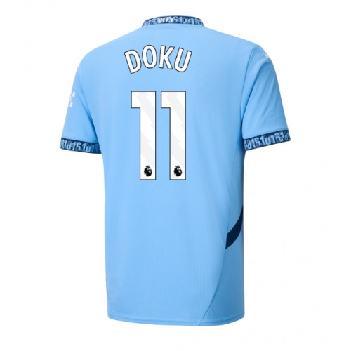 Pánský Fotbalový dres Manchester City Jeremy Doku #11 2024-25 Domácí Krátký Rukáv